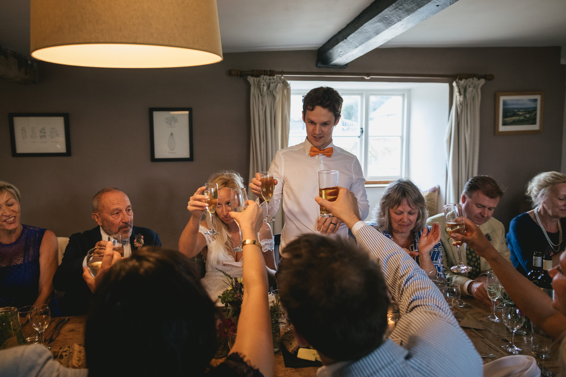 Groom making a speech at River Cottage