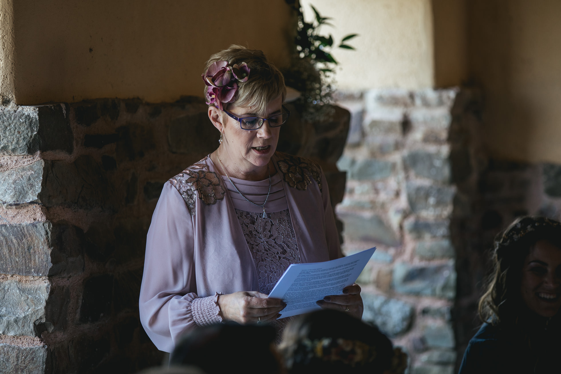 Mother of the bride giving speech