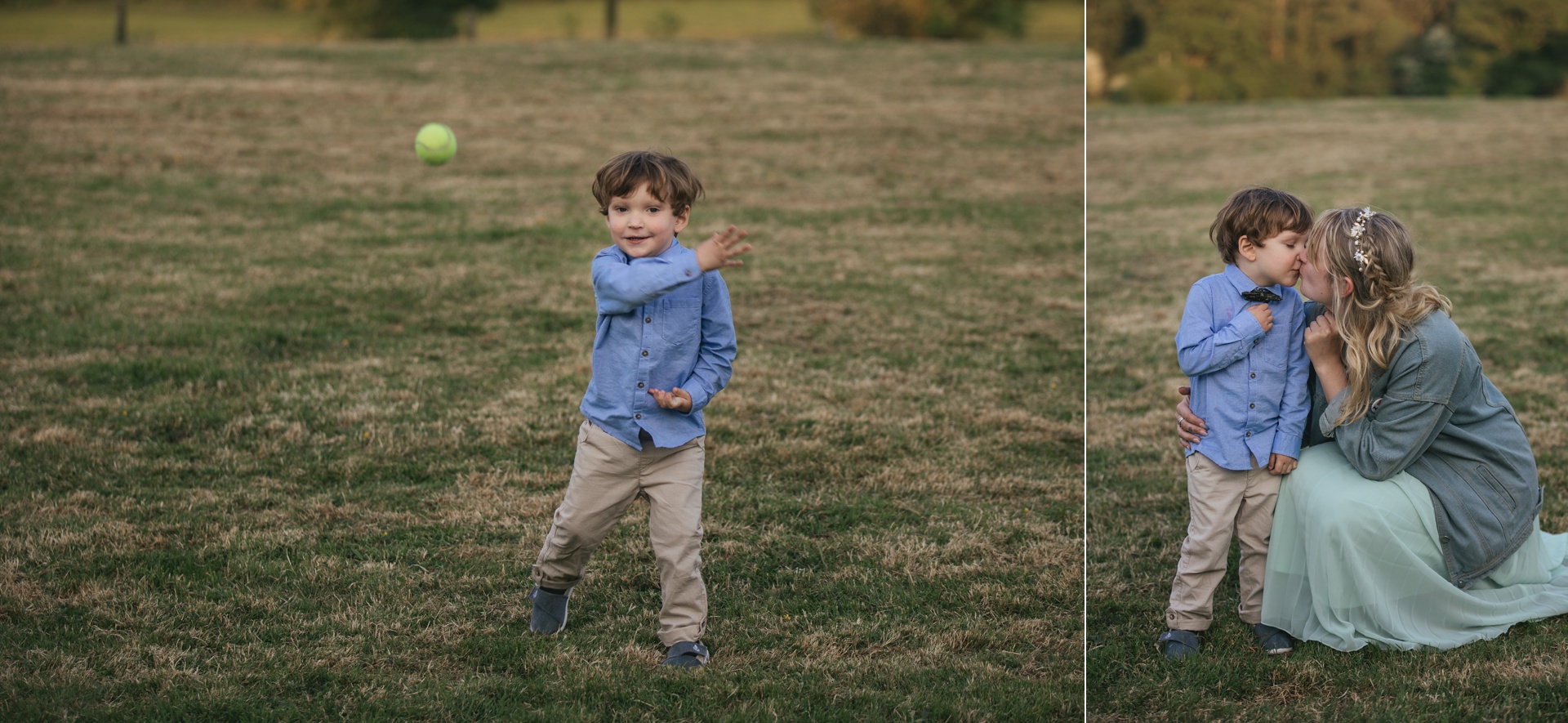 Page boy throwing ball