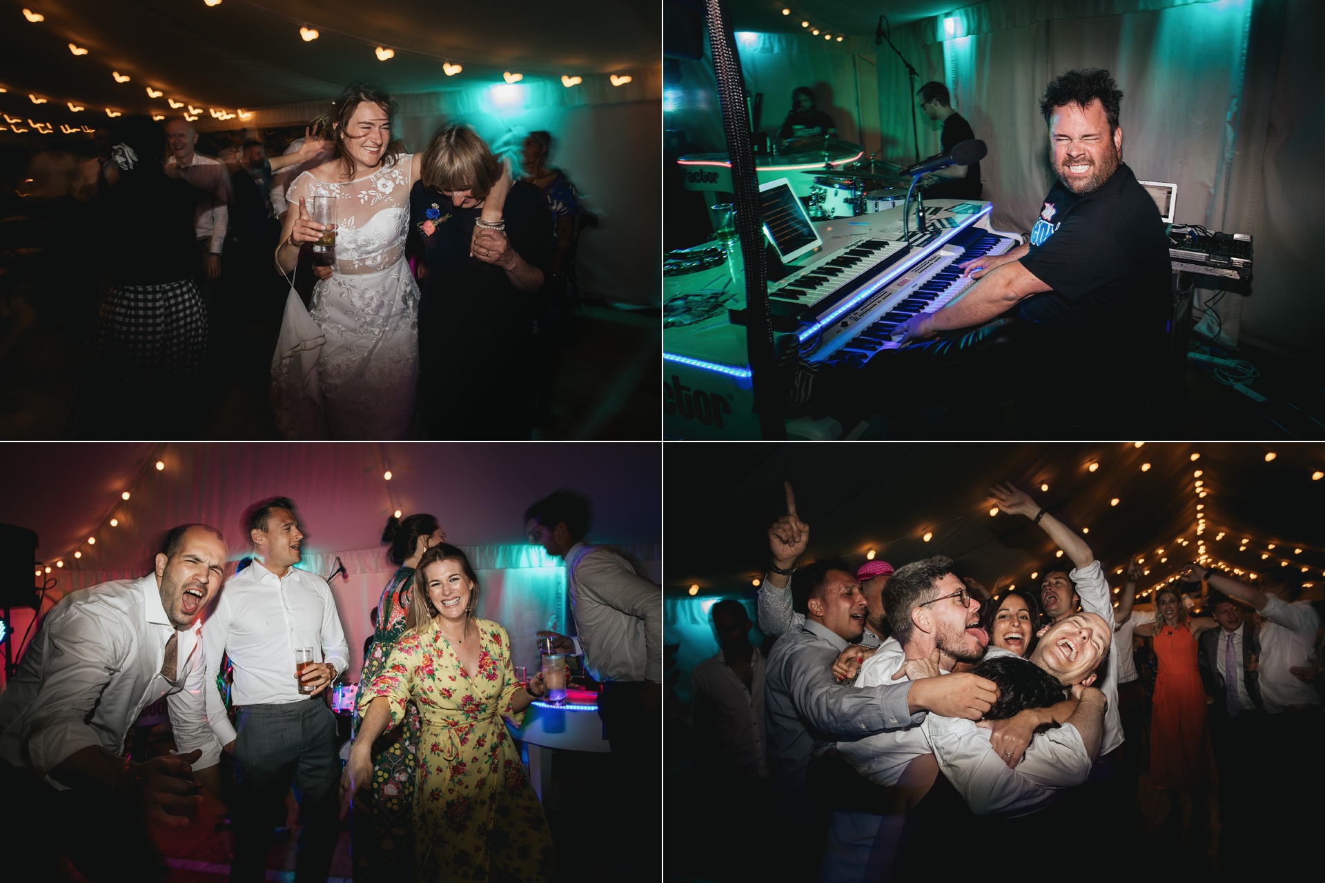Images of guests on the dance floor 