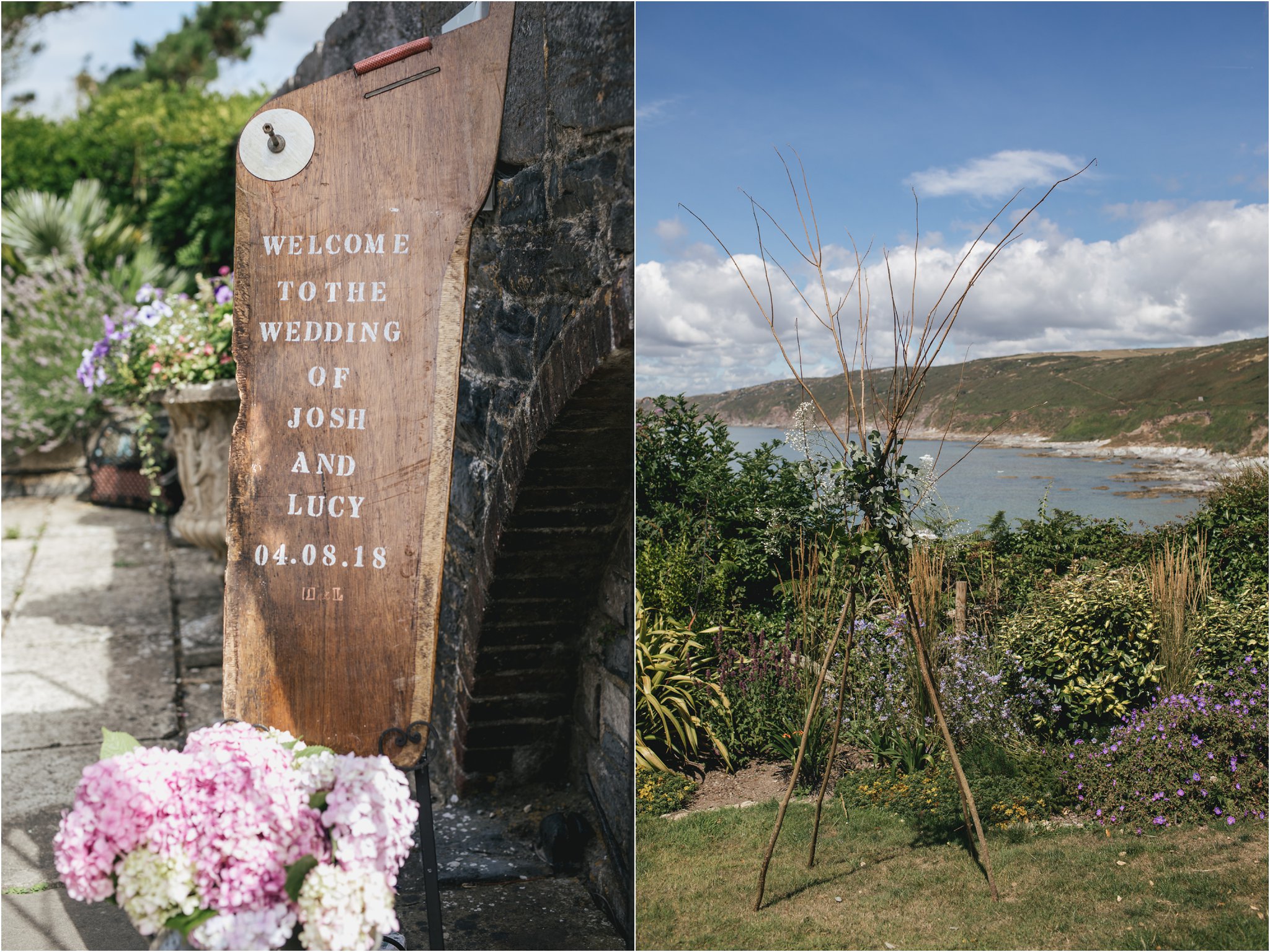 Wedding details at Polhawn Fort