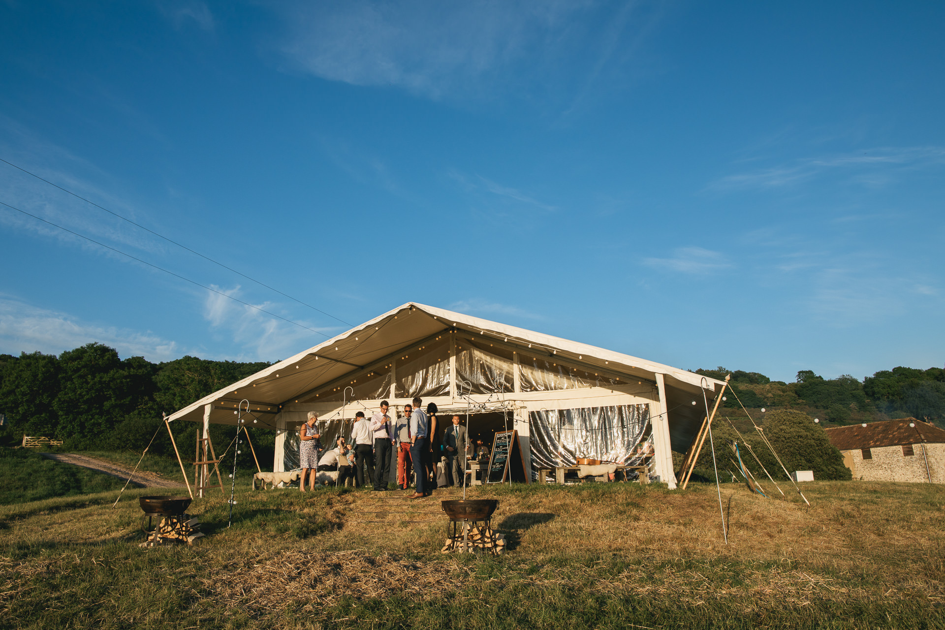 A wedding marquee at River Cottage