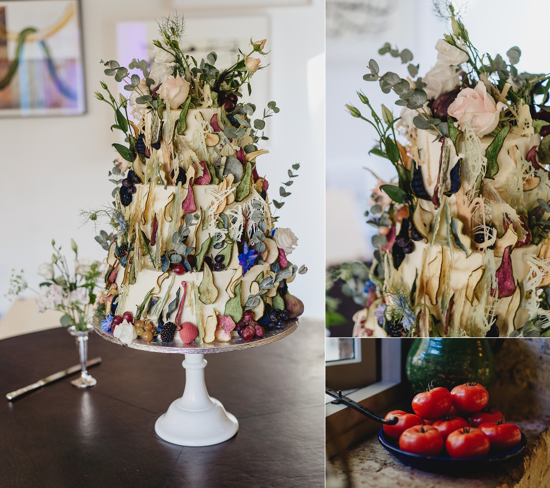 Artistic and unusual wedding cake by The Bakemonger Frome