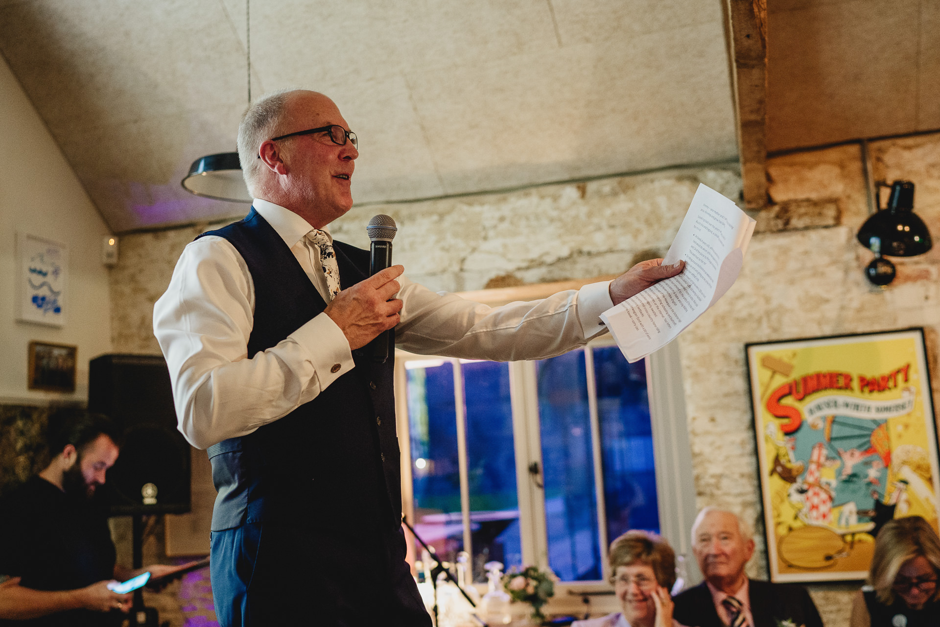 Father of the bride giving wedding speech