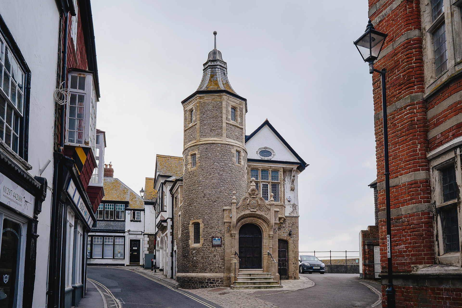 Exterior shot of the Guildhall at Lyme Regis