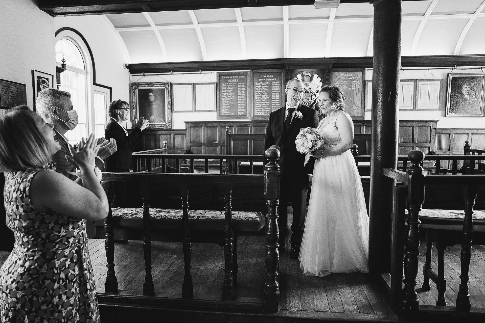 Elopement wedding ceremony at Lyme Regis Guildhall