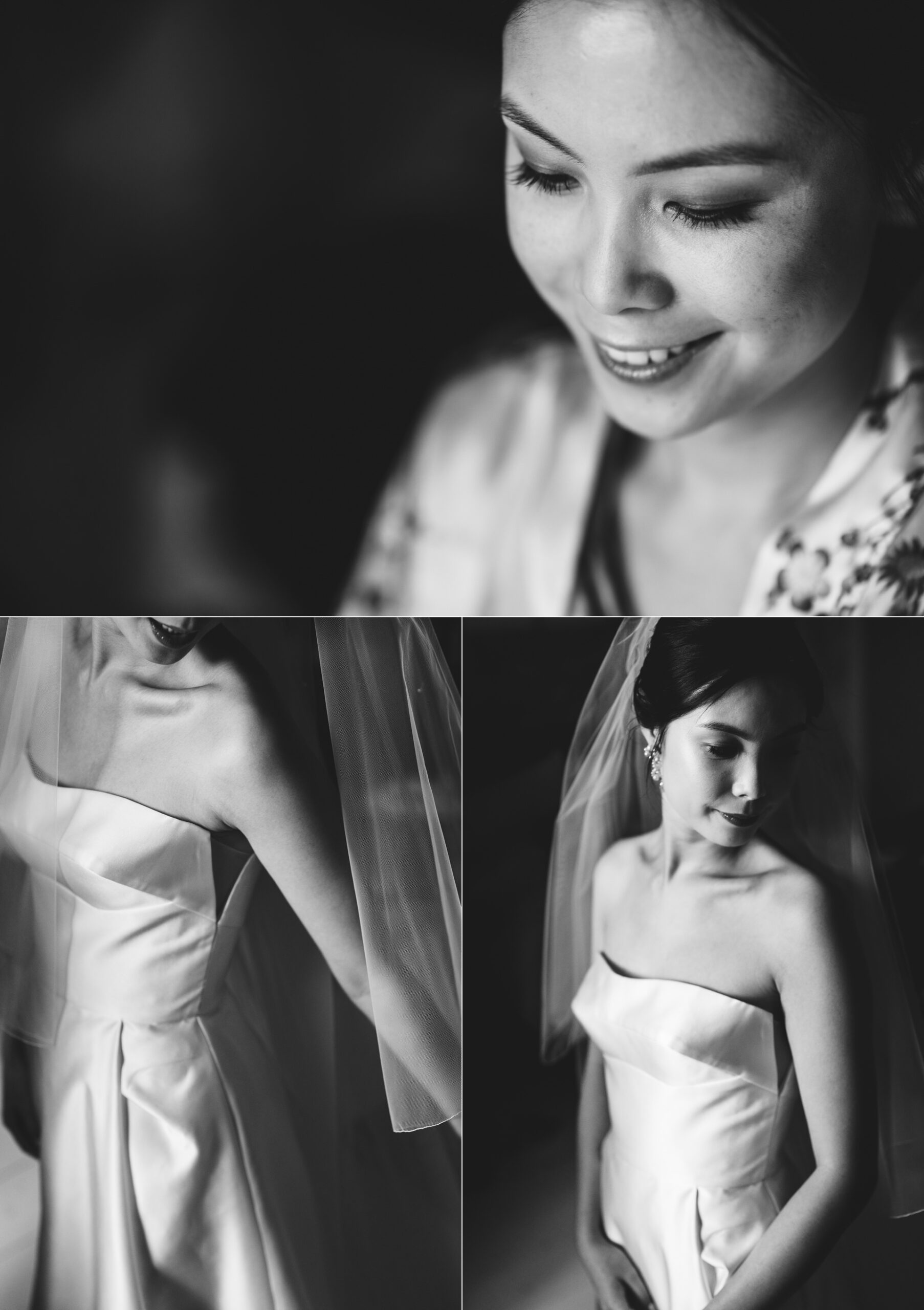Bridal portraits with a bride in Jesus Peiro wedding gown and veil