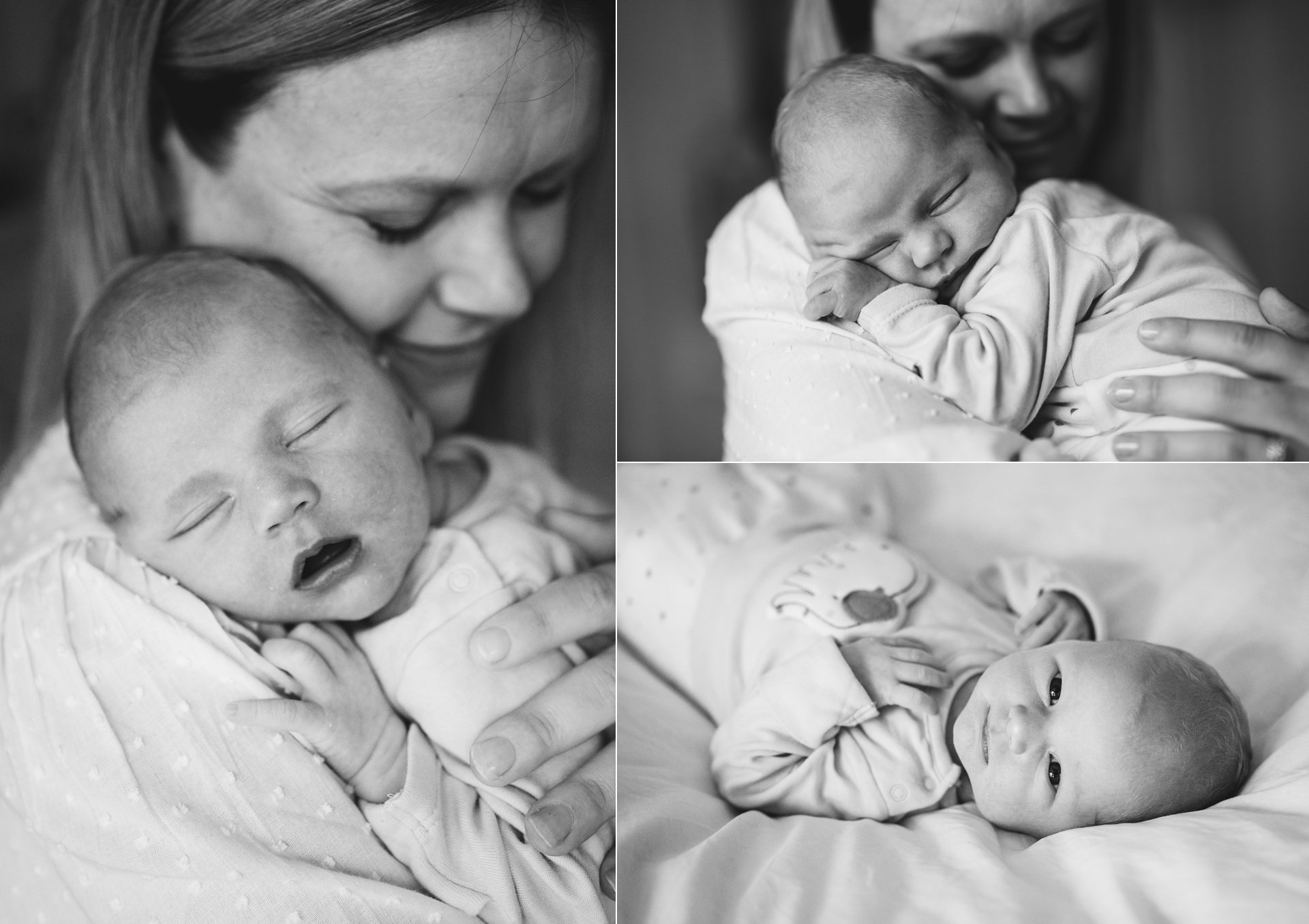 A mother cuddling her baby at a Devon newborn photography session