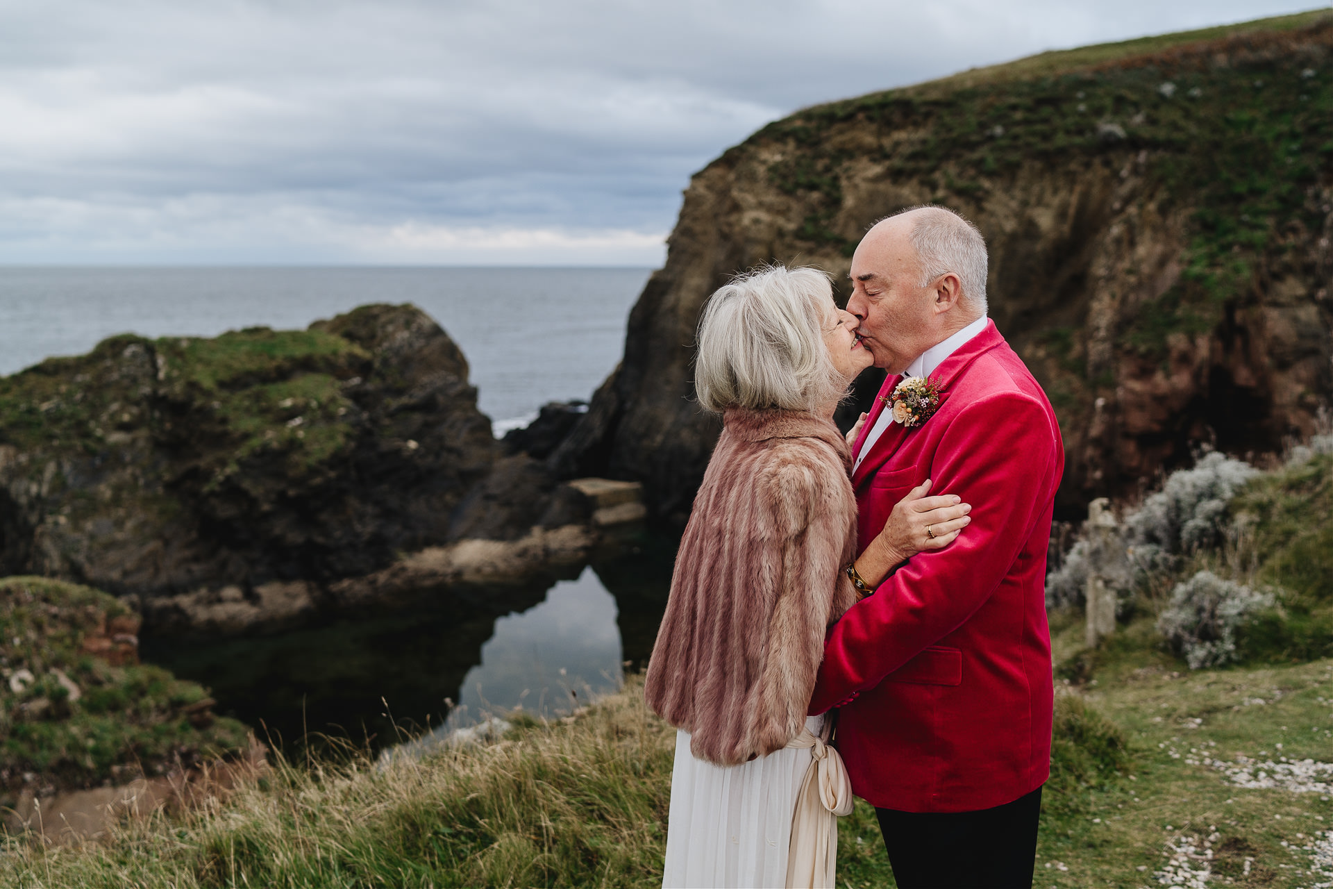 A couple eloping at Burgh Island in Devon
