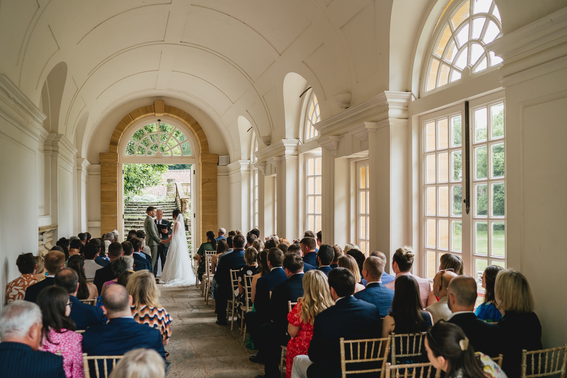 A wedding in the orangery at Hestercombe Gardens in Somerset