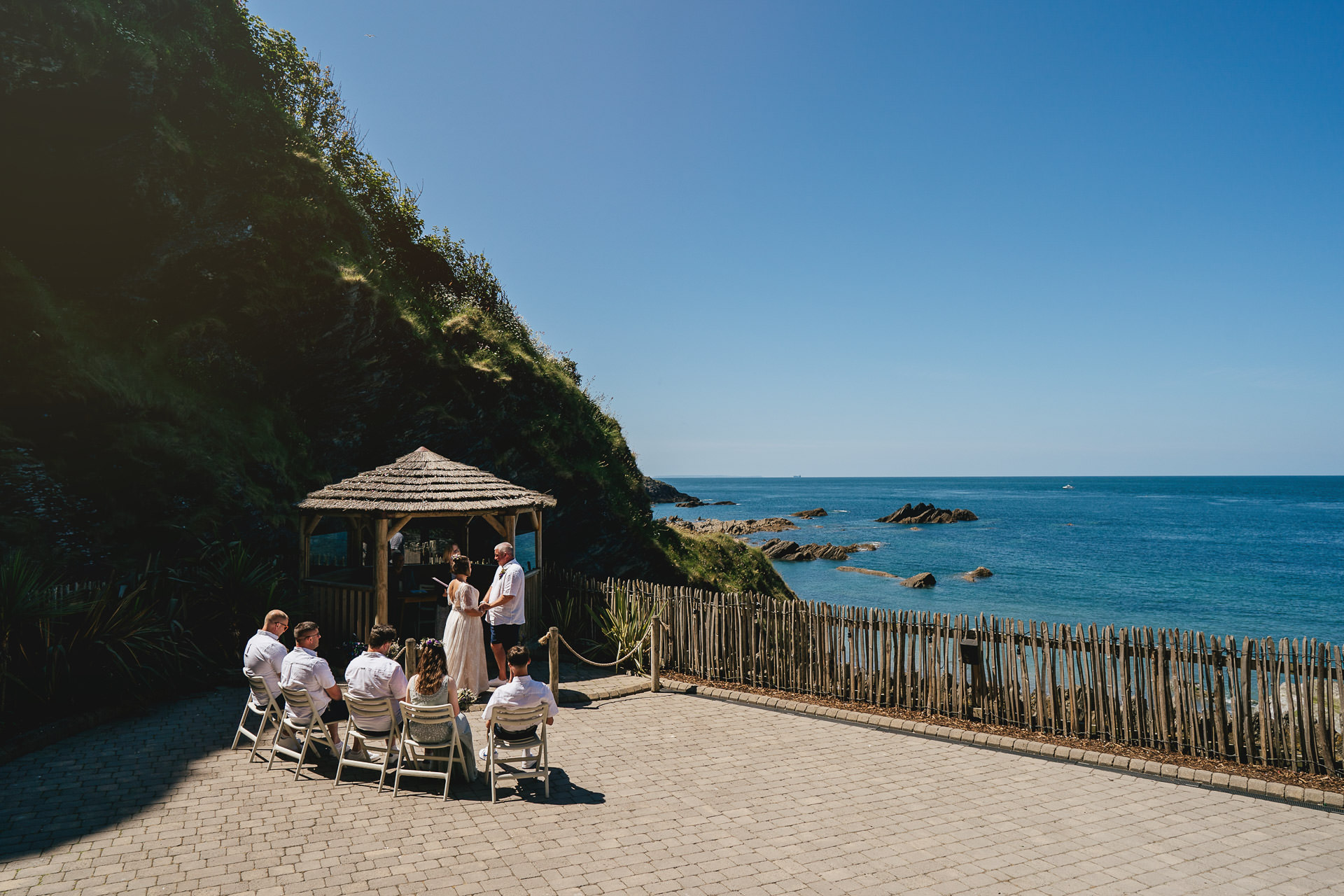 A tiny wedding ceremony by the sea at Tunnels Beaches in Ilfracombe