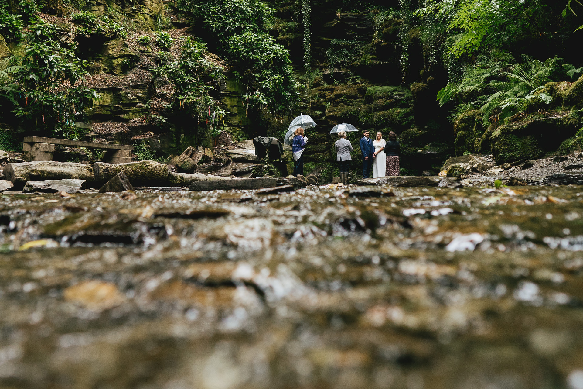 An elopement wedding at St Nectan's Glen in Cornwall