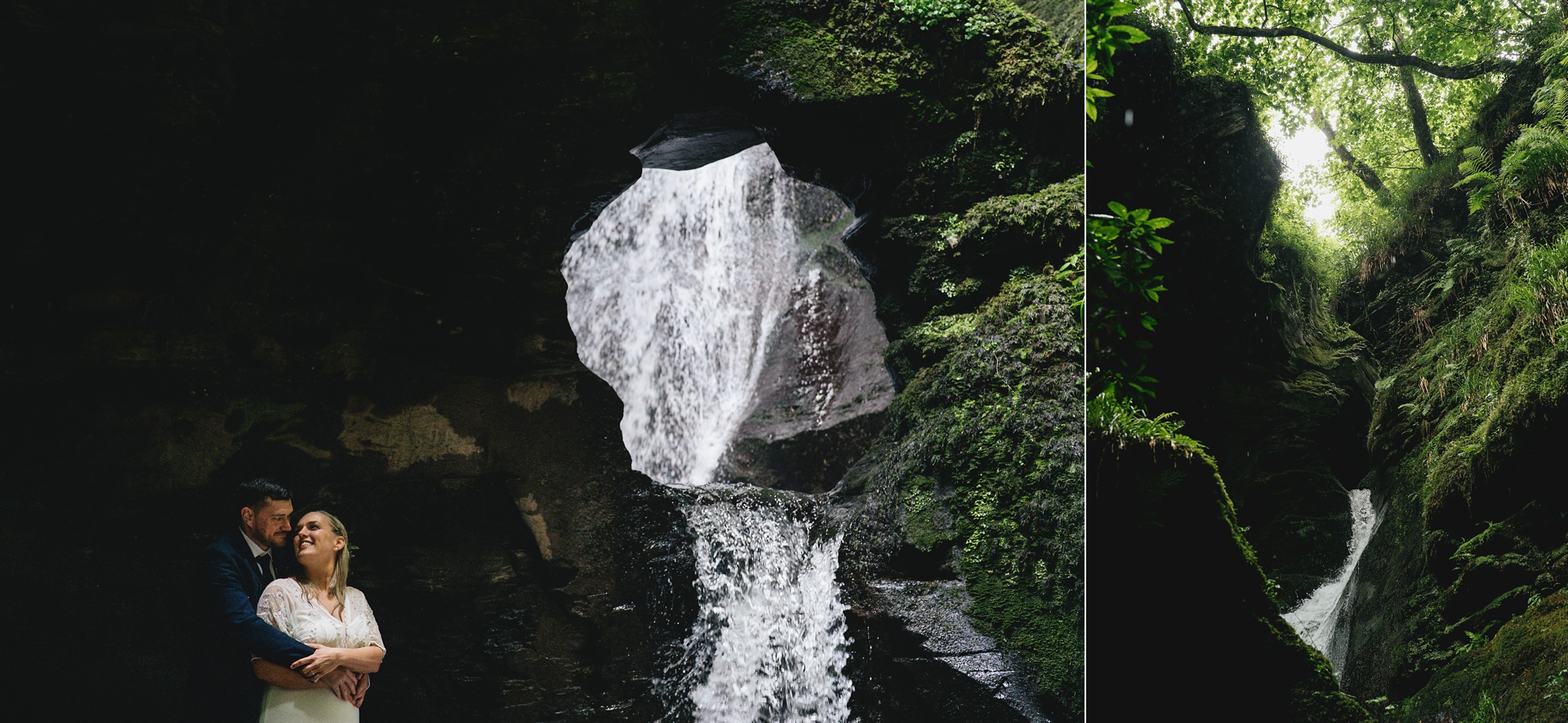 An elopement wedding at St Nectan's Glen in Cornwall