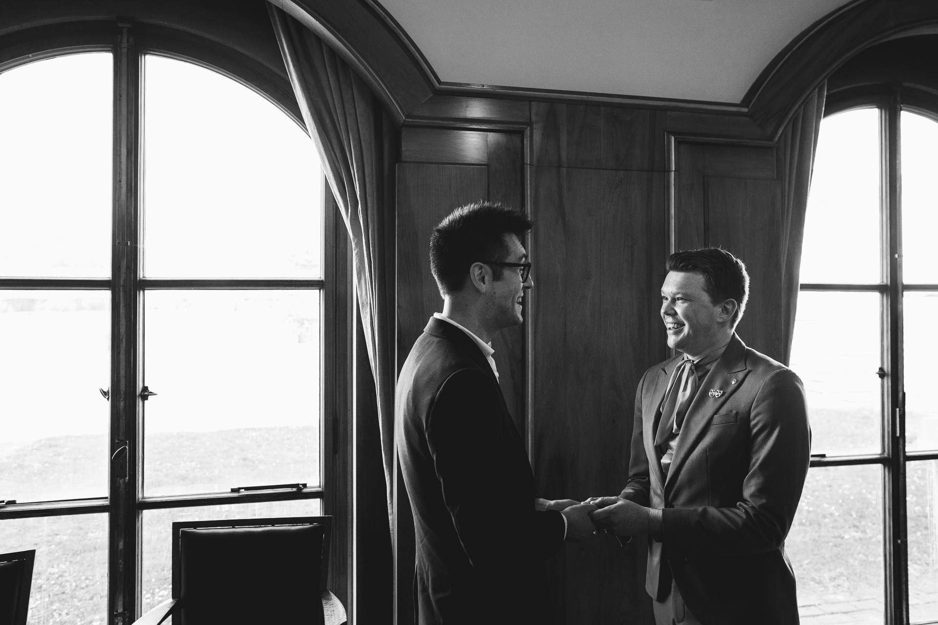Grooms saying their wedding vows at an Exeter elopement ceremony