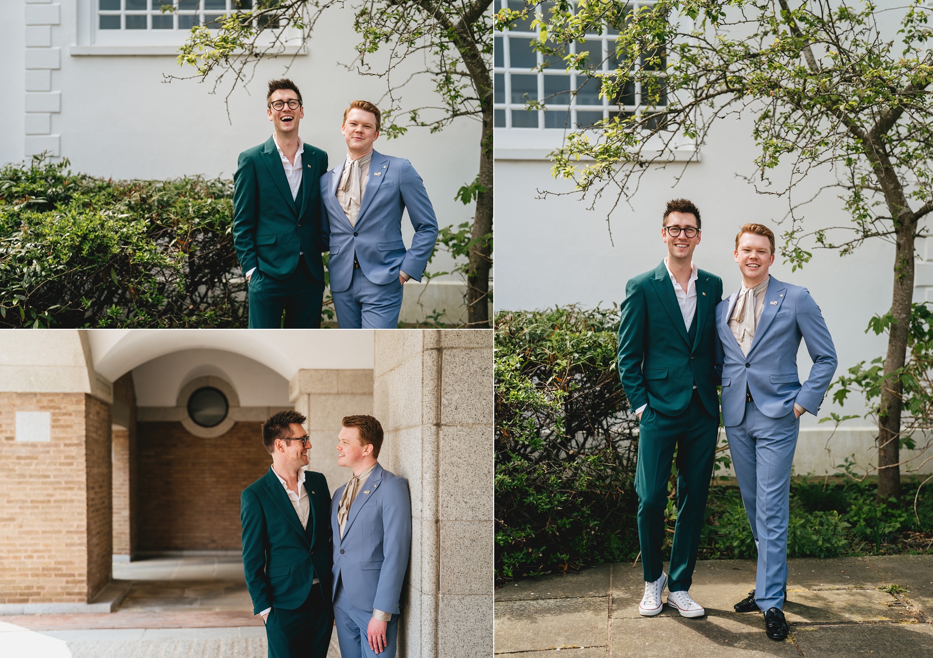 Portraits of the grooms after their Exeter elopement wedding