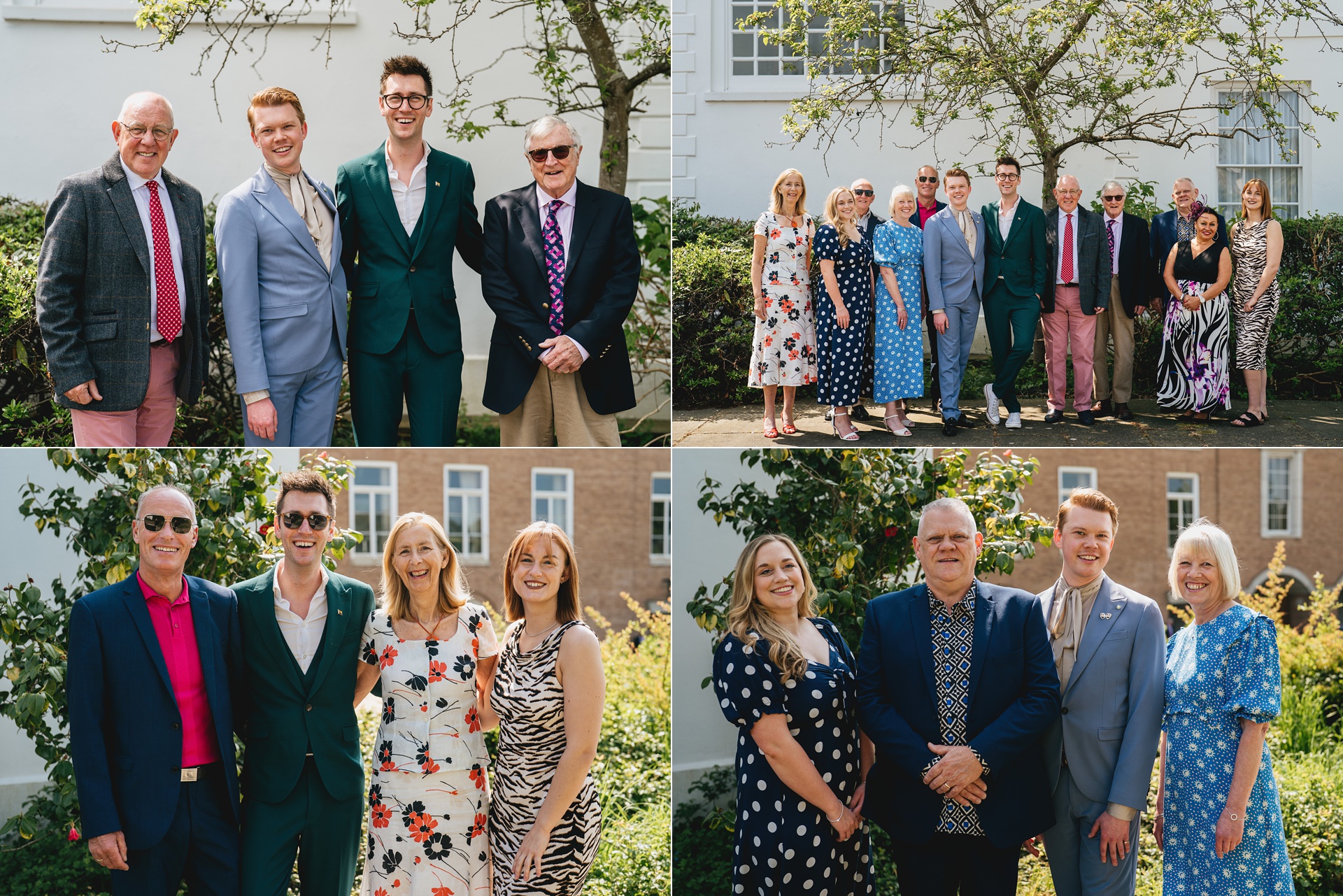Family group wedding photos at an elopement ceremony in Exeter
