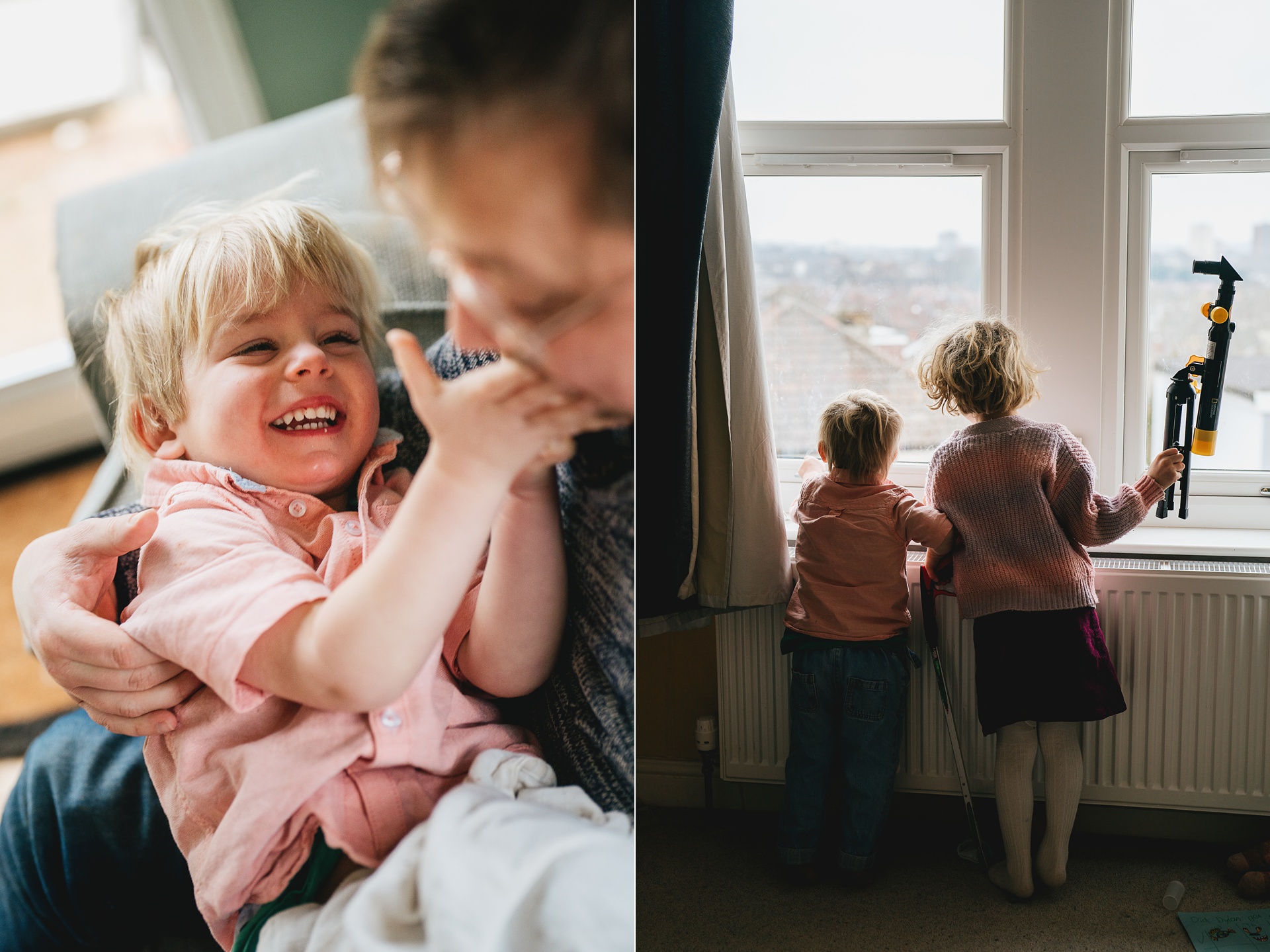 Relaxed family photos from a session at home in Bristol. 