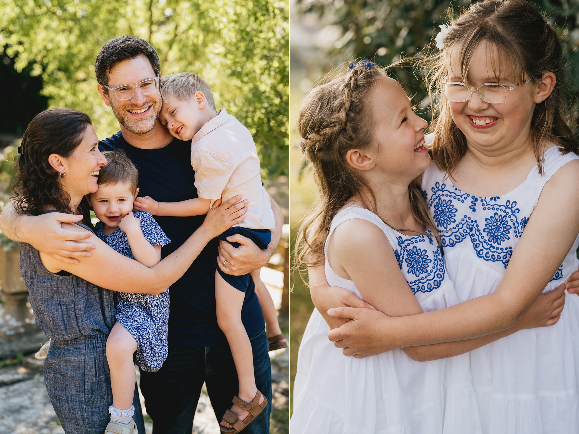 Relaxed family group photos from family photography sessions in Devon and Dorset