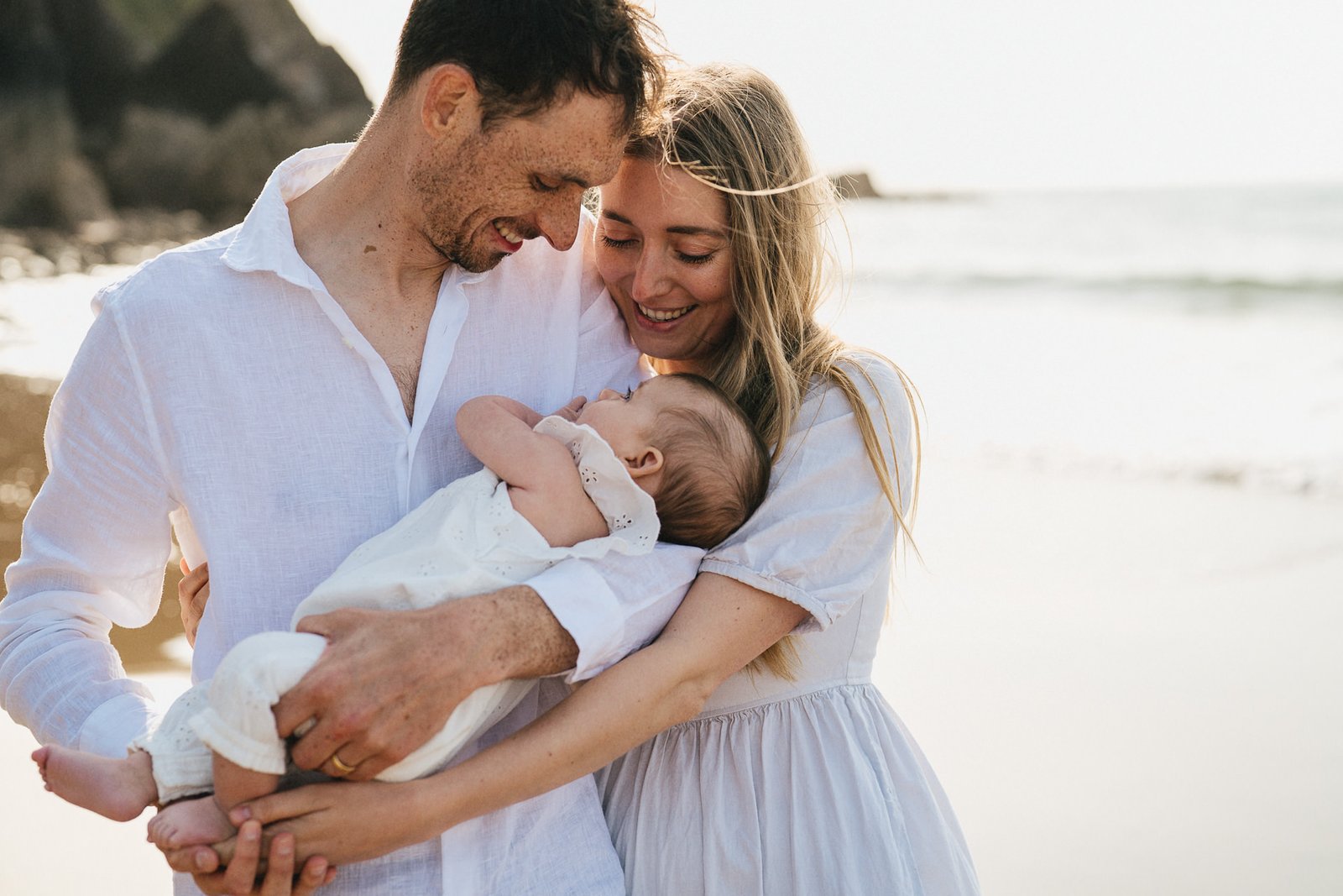A baby photography session at the beach in North Devon