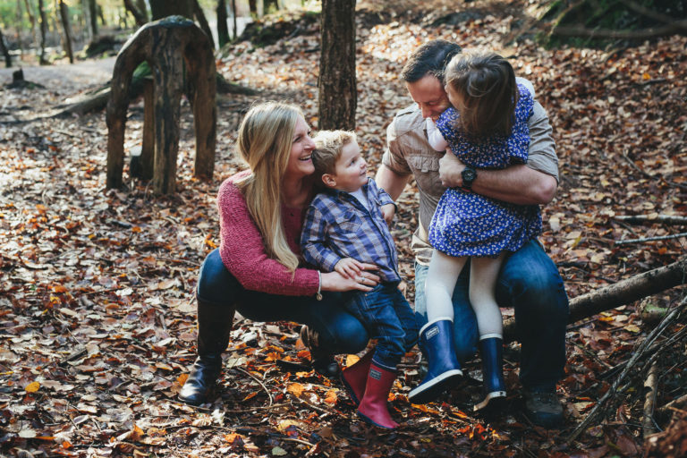 Natural family photos: exploring the woodland